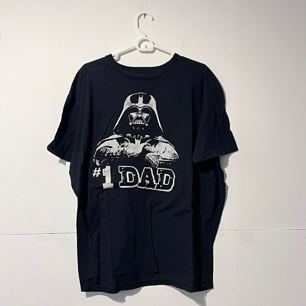 Vintage 00S Star Wars Mens T-Shirt Size 2XL Black Darth Vader Dad Father